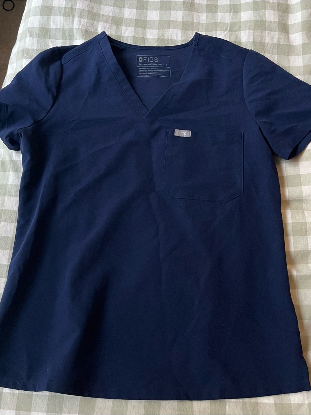 FIGS Women's Navy Blue Catarina V Neck Scrub Top
